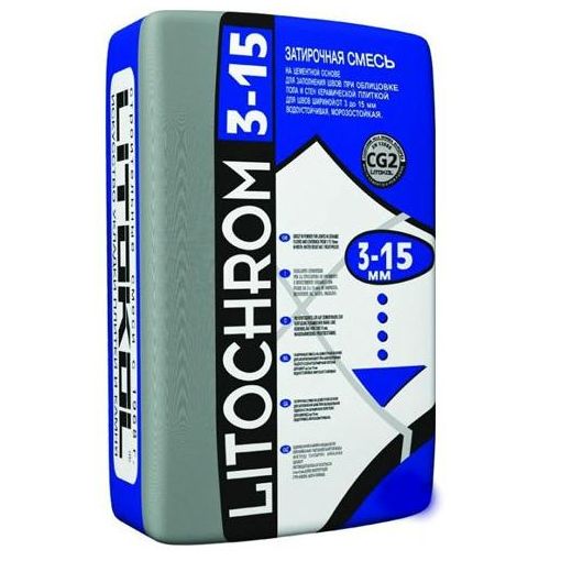 Затирка для швов Litochrom 3-15, C10, серая, 5 кг. Litokol (Литокол)
