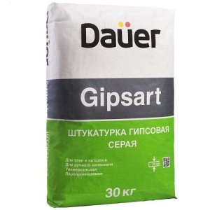 Штукатурка гипсовая для машинного и ручного нанесения Gipsart, серая, 30 кг, Dauer (Дауер)