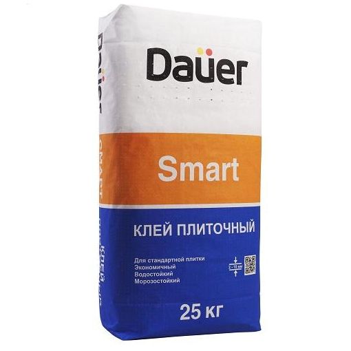 Клей для плитки и укладки керамогранита на пол коллекция Smart, 25 кг, Dauer (Дауер)