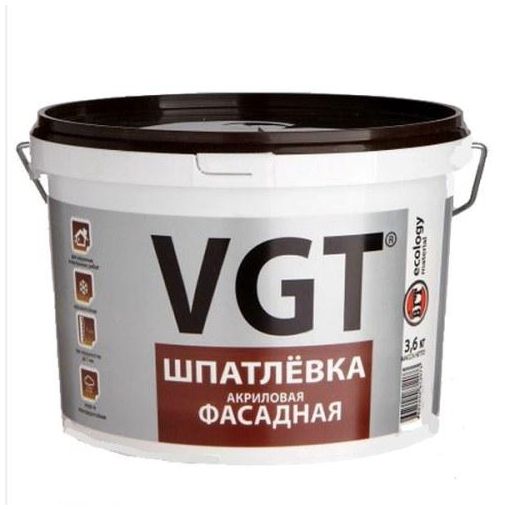 Шпатлевка фасадная, 3,6 кг ВГТ (VGT)