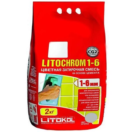 Затирка для швов Litochrom 1-6, C10, серая, 2 кг Litokol (Литокол)