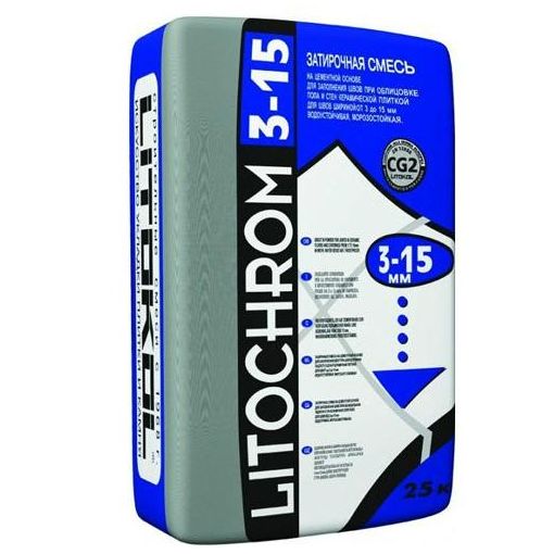 Затирка для швов Litochrom 3-15, C10, серая, 25 кг. Litokol (Литокол)